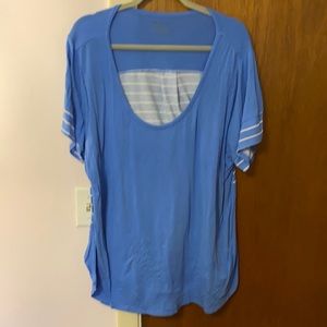 Lane Bryant sz 22/24 blue white t-shirt